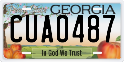 GA license plate CUA0487