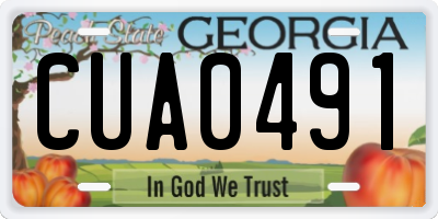 GA license plate CUA0491