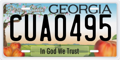 GA license plate CUA0495