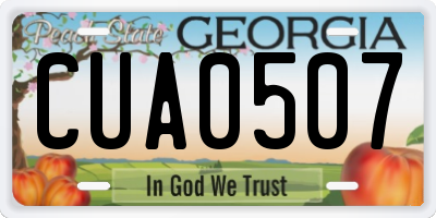 GA license plate CUA0507