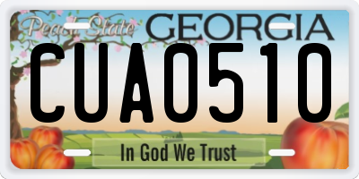 GA license plate CUA0510