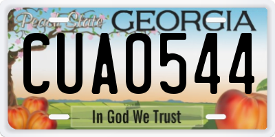 GA license plate CUA0544