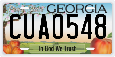 GA license plate CUA0548