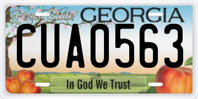GA license plate CUA0563