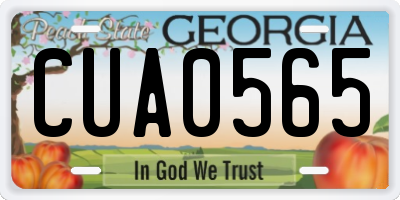 GA license plate CUA0565