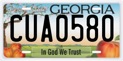 GA license plate CUA0580