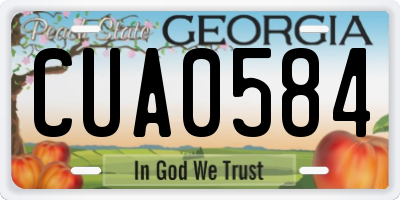 GA license plate CUA0584