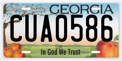 GA license plate CUA0586