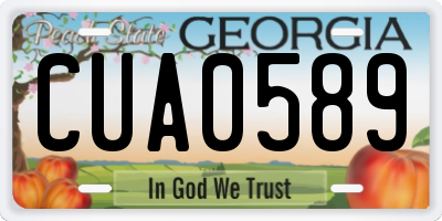 GA license plate CUA0589