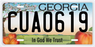 GA license plate CUA0619