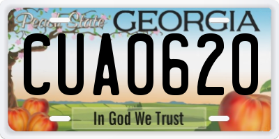 GA license plate CUA0620