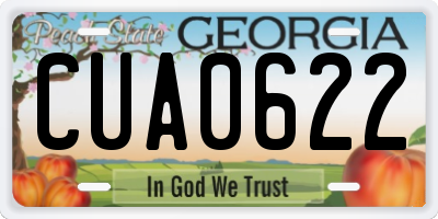 GA license plate CUA0622