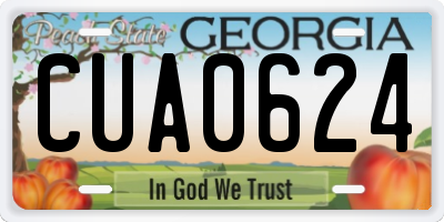 GA license plate CUA0624