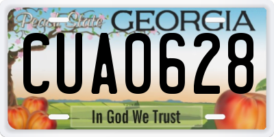 GA license plate CUA0628