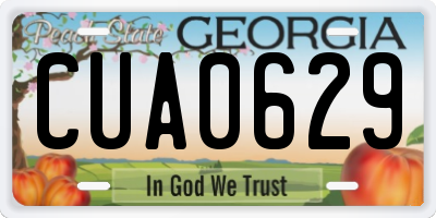 GA license plate CUA0629