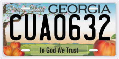 GA license plate CUA0632