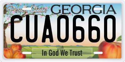 GA license plate CUA0660