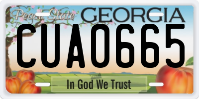 GA license plate CUA0665
