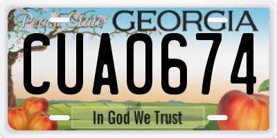 GA license plate CUA0674