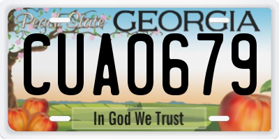 GA license plate CUA0679
