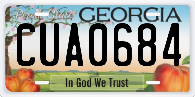 GA license plate CUA0684
