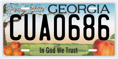 GA license plate CUA0686