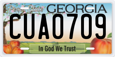 GA license plate CUA0709