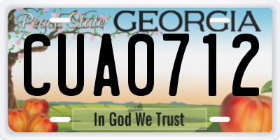 GA license plate CUA0712