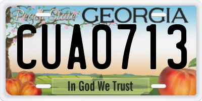 GA license plate CUA0713