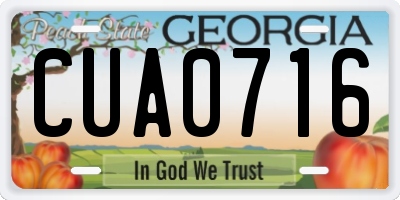 GA license plate CUA0716
