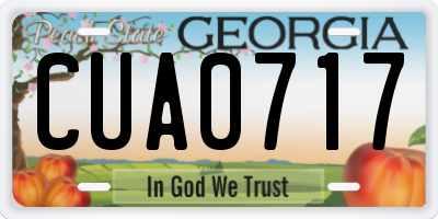 GA license plate CUA0717