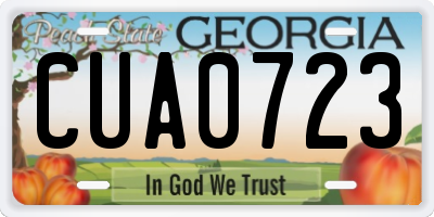 GA license plate CUA0723