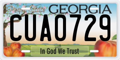 GA license plate CUA0729