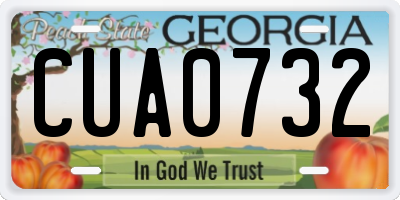 GA license plate CUA0732