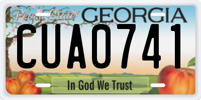 GA license plate CUA0741