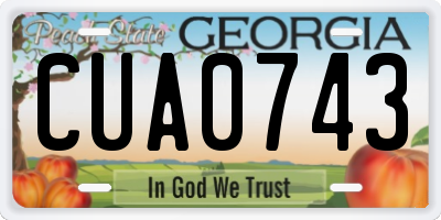GA license plate CUA0743