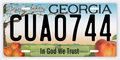 GA license plate CUA0744