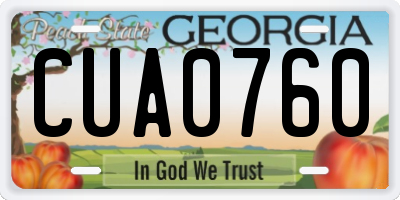 GA license plate CUA0760