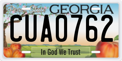 GA license plate CUA0762