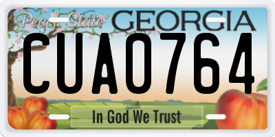GA license plate CUA0764