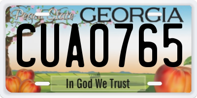 GA license plate CUA0765