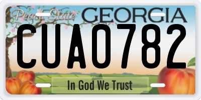 GA license plate CUA0782