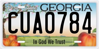 GA license plate CUA0784