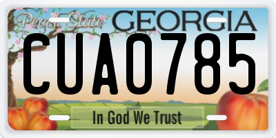 GA license plate CUA0785
