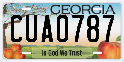 GA license plate CUA0787