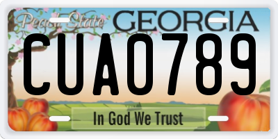 GA license plate CUA0789