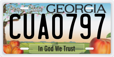 GA license plate CUA0797