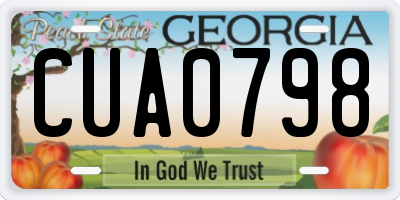 GA license plate CUA0798