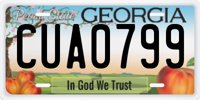 GA license plate CUA0799