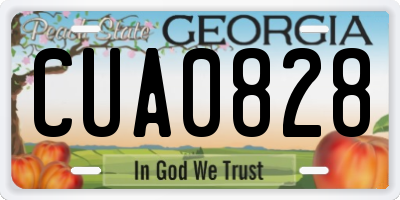 GA license plate CUA0828